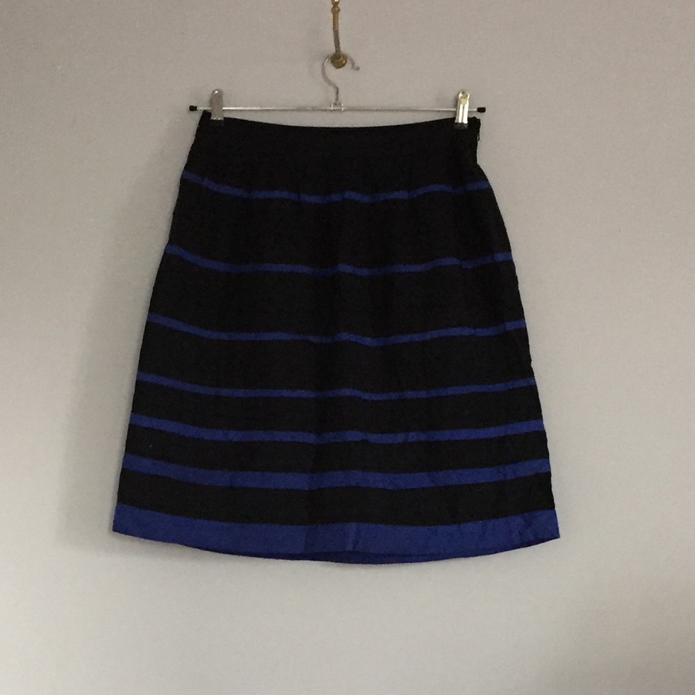 Oliver grant black and blue striped skirt